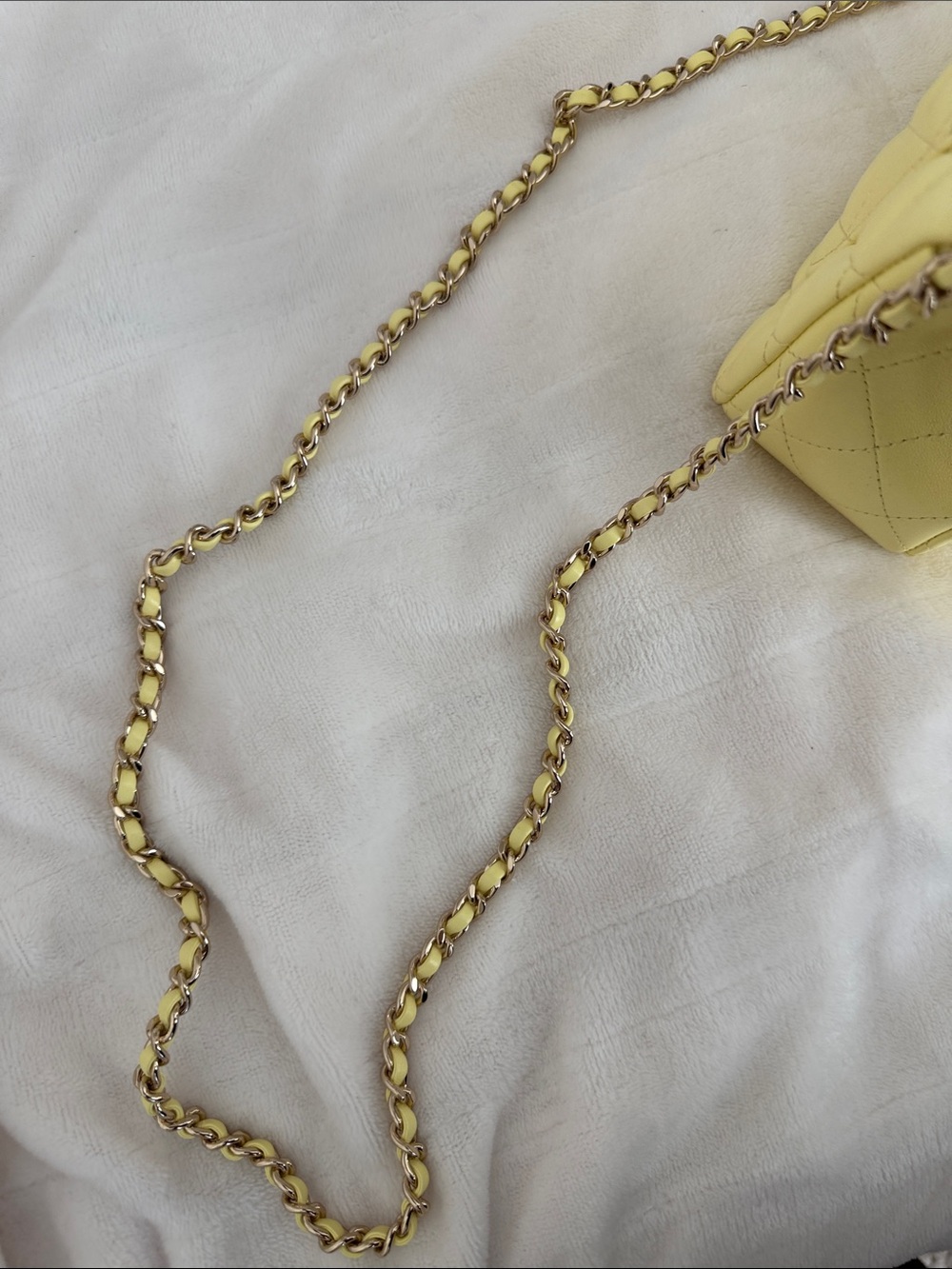 CHANEL Quilted Top-Handle Shoulder Bag in Pale Yellow - Picture 8 of 9